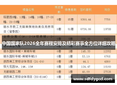 中国国家队2026全年赛程安排及精彩赛事全方位详细攻略